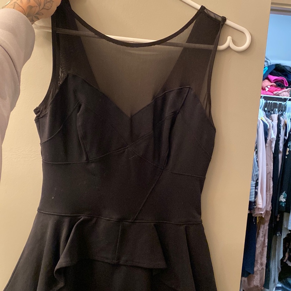 Bebe peplum mesh dress